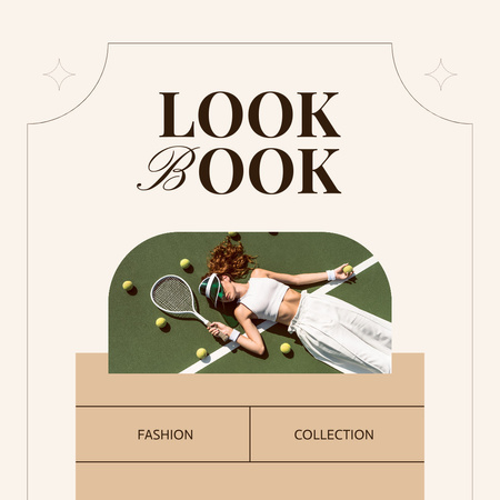 The Girl Is Resting On The Tennis Field Instagram Design Template