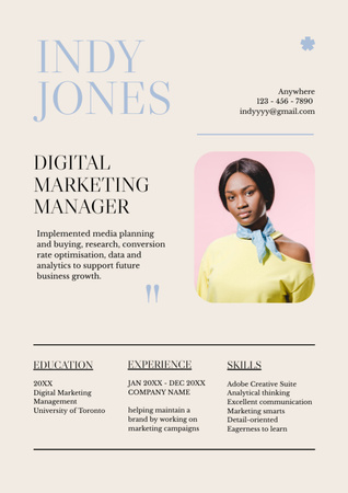Senior Digital Marketing Specialist Skills Resume – шаблон для дизайну