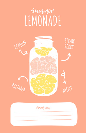 Summer Lemonade Cooking Steps Recipe Card Design Template