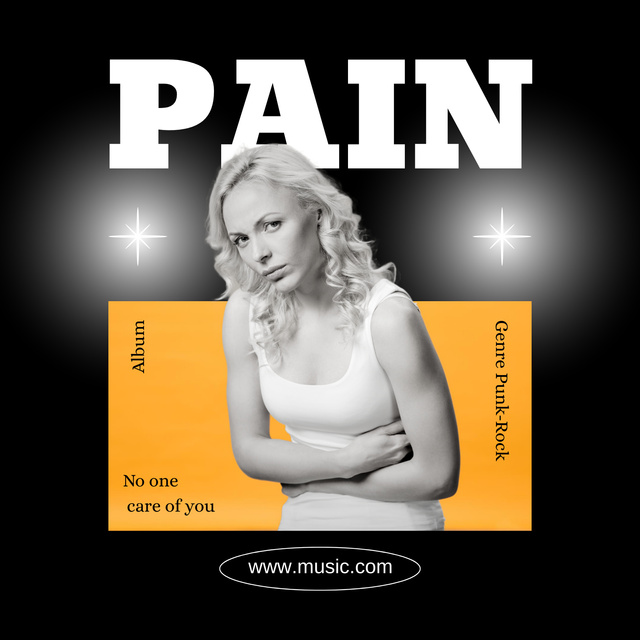 Music Album Named Pain Album Cover Tasarım Şablonu