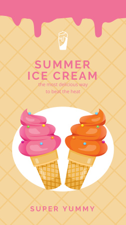 Summer Ice-Cream Offer on Beige Instagram Story Design Template