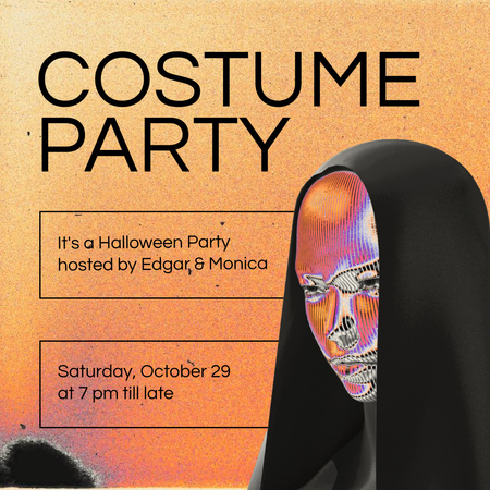 Modèle de visuel Annonce de fête costumée d'Halloween - Instagram