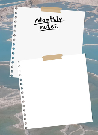 Monthly Planning with Nature Landscape Notepad 4x5.5in Design Template