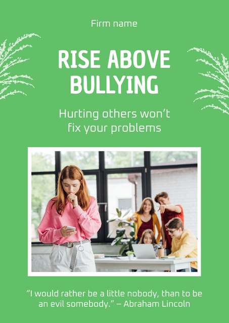 Girl suffering from Bullying Poster A3 – шаблон для дизайна