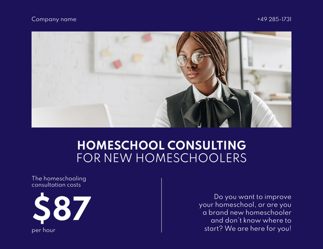 Affordable Home Education Offer on Blue Flyer 8.5x11in Horizontal Modelo de Design
