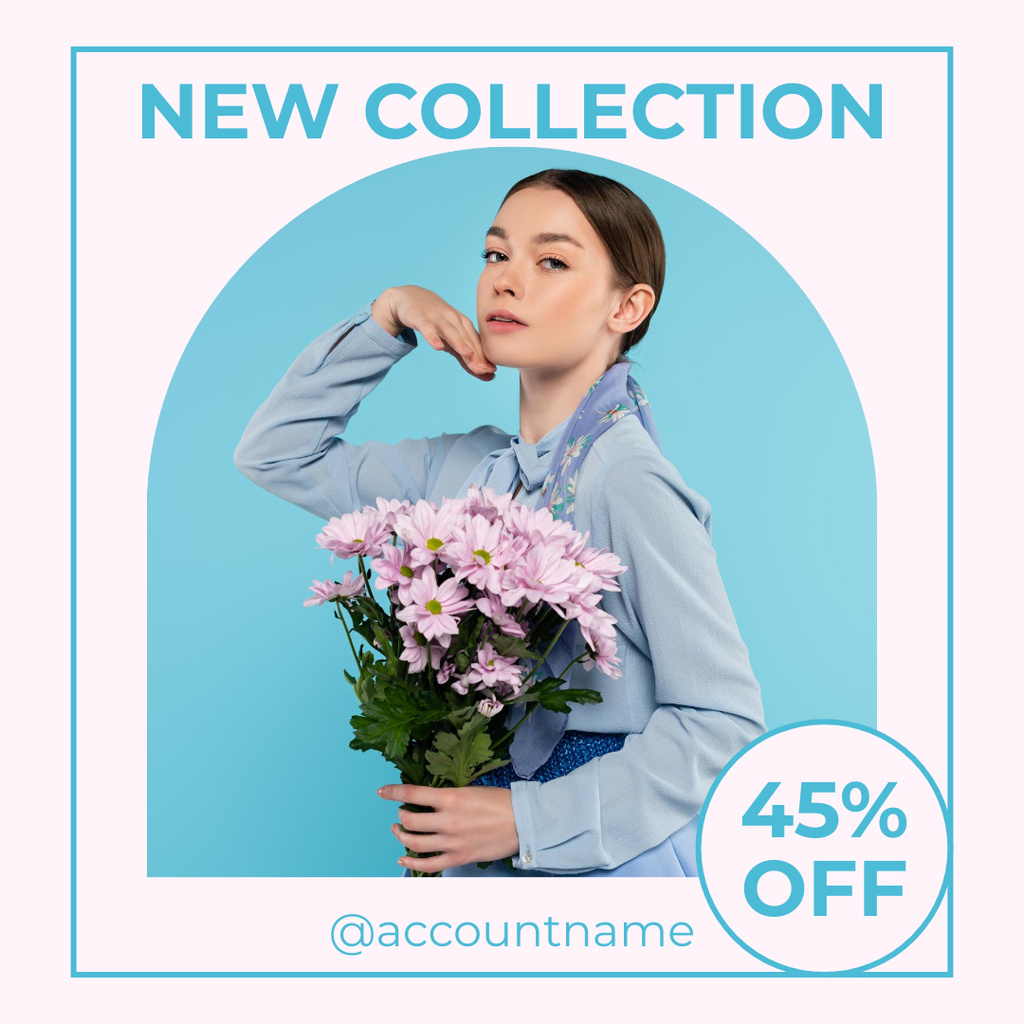 New Collection With Blue Color Instagram – шаблон для дизайна