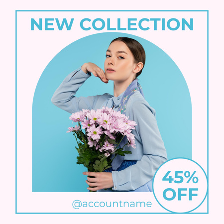 New Collection With Blue Color Instagram Design Template