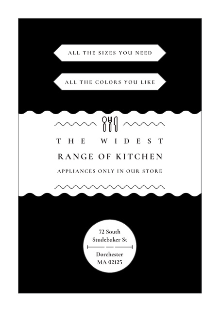 Kitchen appliances store Poster Design Template