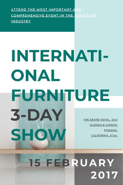 Ontwerpsjabloon van Tumblr van Furniture Show announcement Vase for home decor