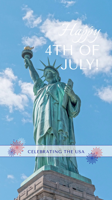 Platilla de diseño Statue of Liberty Monument for Independence Day USA TikTok Video