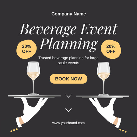 Planning Discounted Drinks for Event Animated Post Design Template