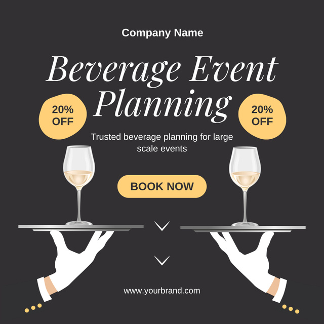 Plantilla de diseño de Planning Discounted Drinks for Event Animated Post 