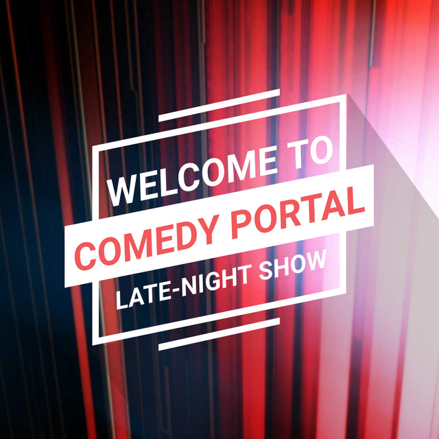 Comedy Show Annoucement with Red moving lines Animated Post Design Template