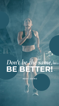 Platilla de diseño Motivational Phrase with Running Woman TikTok Video
