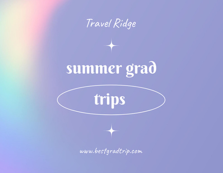 Summer Graduation Trips Ad on Purple Gradient Flyer 8.5x11in Horizontal Design Template