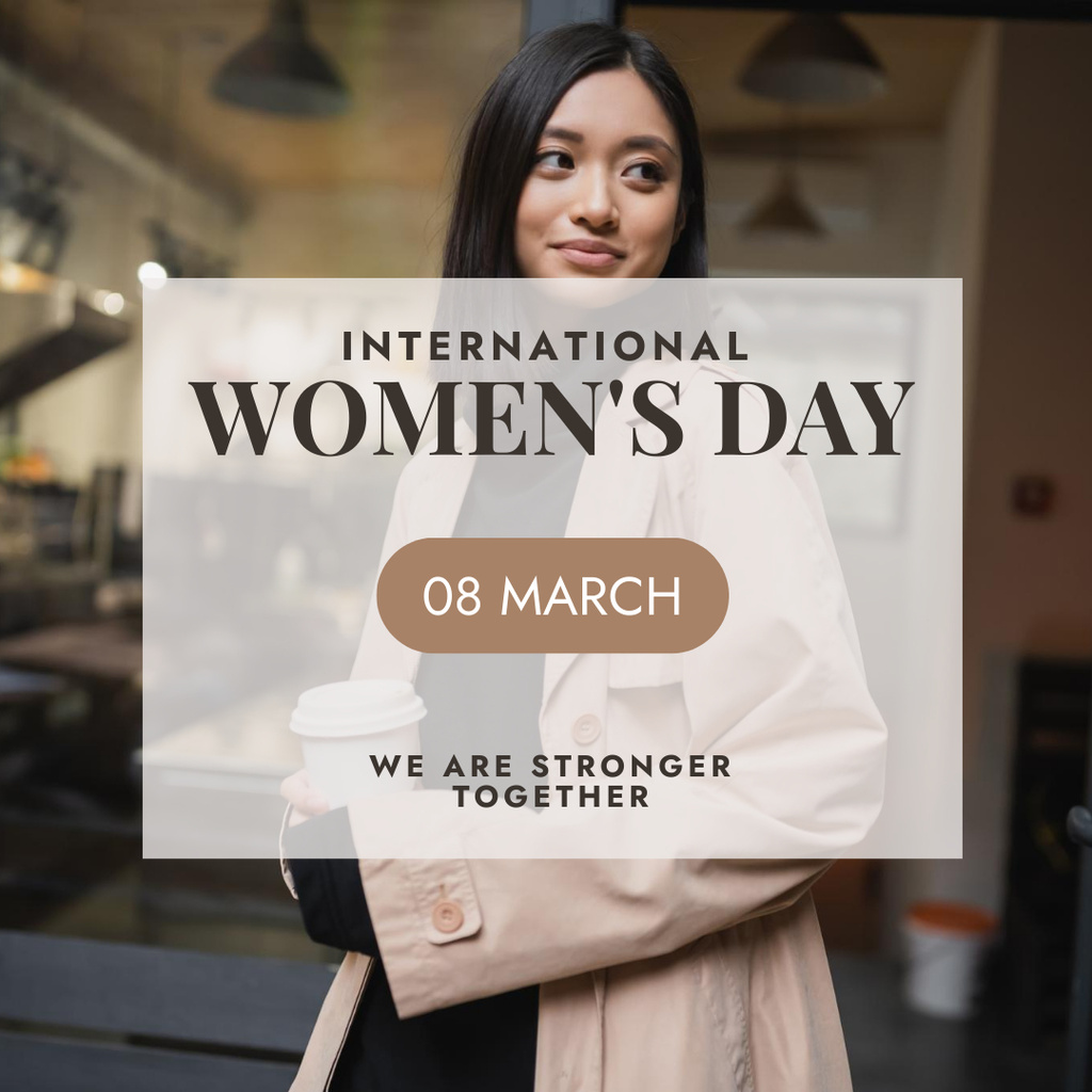 Ontwerpsjabloon van Instagram van Inspiration for Women's Day with Woman
