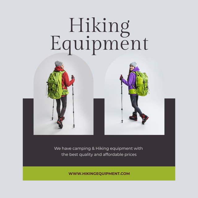Plantilla de diseño de People in Hiking Equipment Instagram AD 