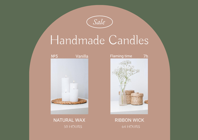 Handmade Candles Sale Offer Flyer A6 Horizontal Πρότυπο σχεδίασης