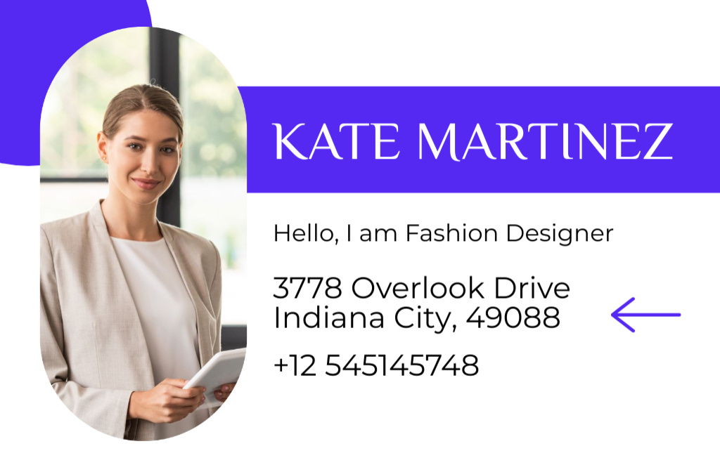 Designvorlage Fashion Designer Services Offer für Business Card 85x55mm