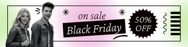 Black Friday Sale of Men's and Women's Wear Twitter Tasarım Şablonu