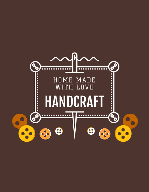Ontwerpsjabloon van T-Shirt van Inspirational Quote About Handcrafted Items