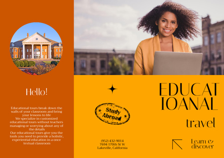 Educational Tours Ad Brochure Design Template