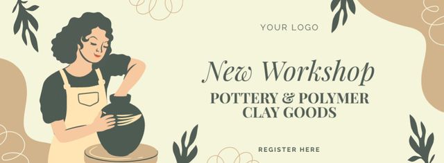 Pottery and Polymer Clay Products Facebook cover Design Template