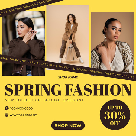 Collage with Women's Spring Sale Instagram AD Design Template