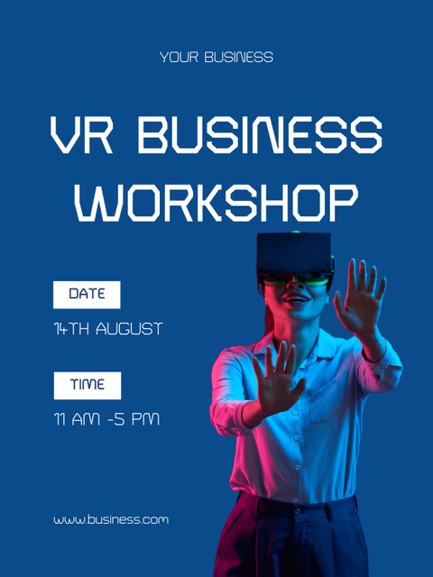 Remote Virtual Business Workshop Poster US Design Template