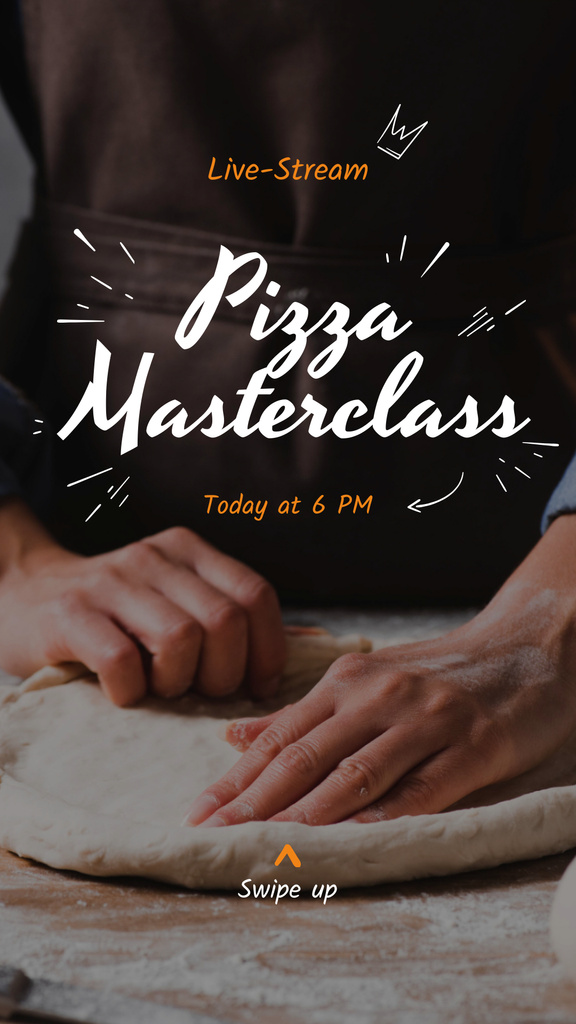 Live Stream of Pizza Masterclass Ad Instagram Story Modelo de Design