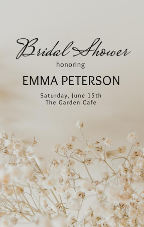 Bridal Shower Bride Silhouette in Purple Invitation 4.6x7.2in Design Template