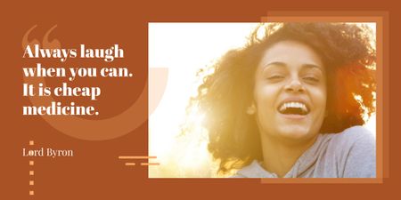 Motivating Phrase about Health Benefits of Laughter Image Design Template
