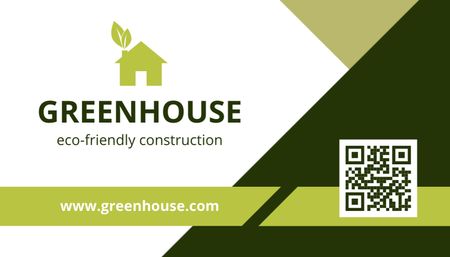 Eco-friendly Construction Company Business Card US Šablona návrhu
