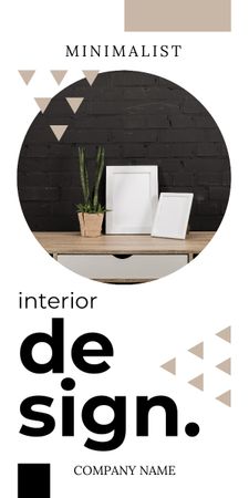 Interior Design Ad with Stylish Table Graphic Design Template