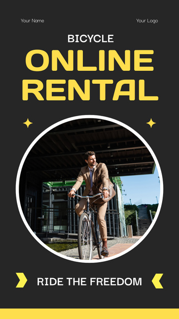 Bicycles Rental Online Service for Cities Instagram Story Tasarım Şablonu