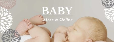 Baby Store Offer with Cute Infant Facebook cover Design Template