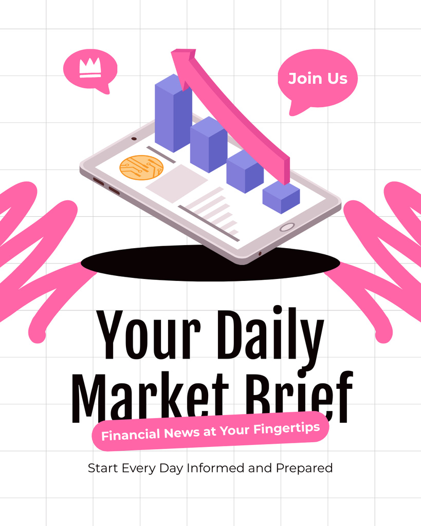 Daily Brief to Prepare for Successful Trading Instagram Post Vertical – шаблон для дизайну