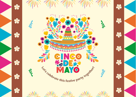 Celebration of Cinco de Mayo Card Modelo de Design