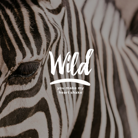 Phrase with Eye of Wild Zebra Instagram Design Template