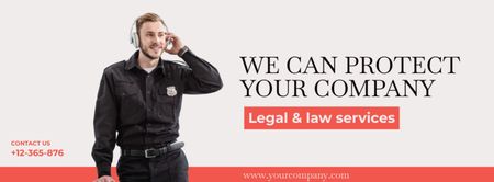 Legal Services Offer with Man in Headphones Facebook cover Design Template