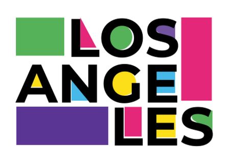 Los Angeles colorful Inscription Card tervezősablon