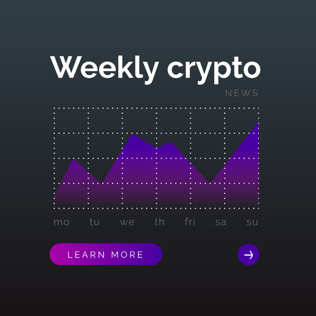 Plantilla de diseño de Weekly Cryptocurrency statistics Instagram 