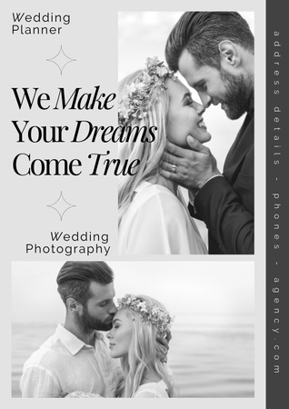 Designvorlage Heiratsplanungsvorschlag mit nettem jungem Paar für Poster