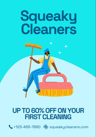  Discount for Cleaning Services Flyer A7 Design Template