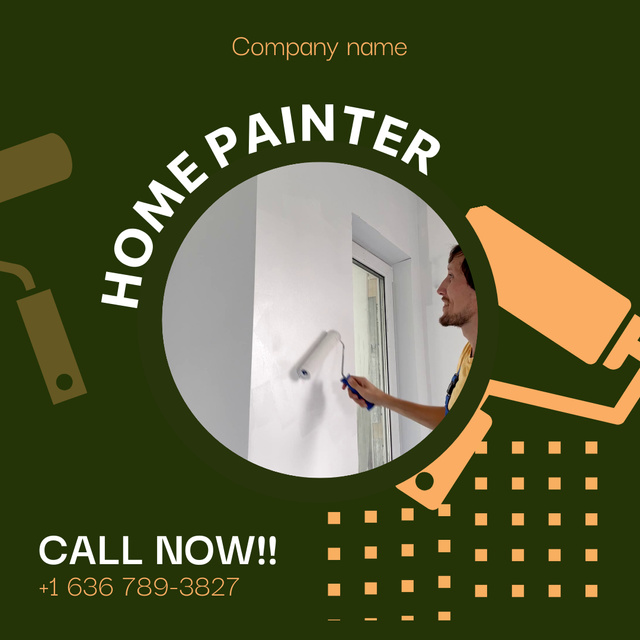 Home Painting Services Telephone Ordering Animated Post Modelo de Design