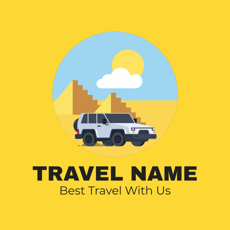 Travel to Egypt on Yellow Animated Logo Design Template