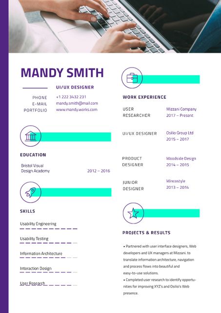 Modèle de visuel Professional Designer skills profile - Resume