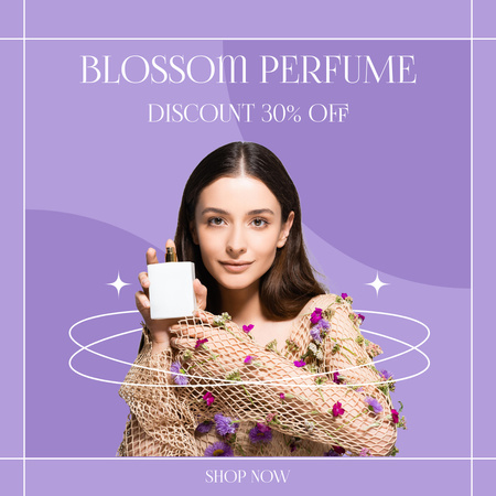 Discount on Perfume with Blossom Scent Instagram Design Template