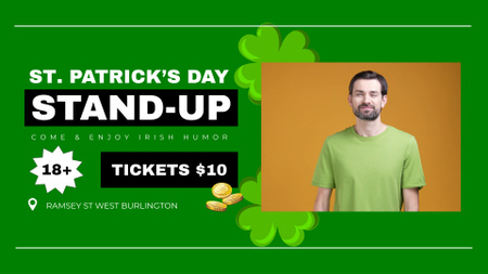 Patrick’s Day Stand-Up Event In Green Full HD video Design Template