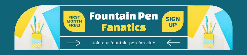 Fountain Pen Fan Club Sign Up Offer Ebay Store Billboard – шаблон для дизайну